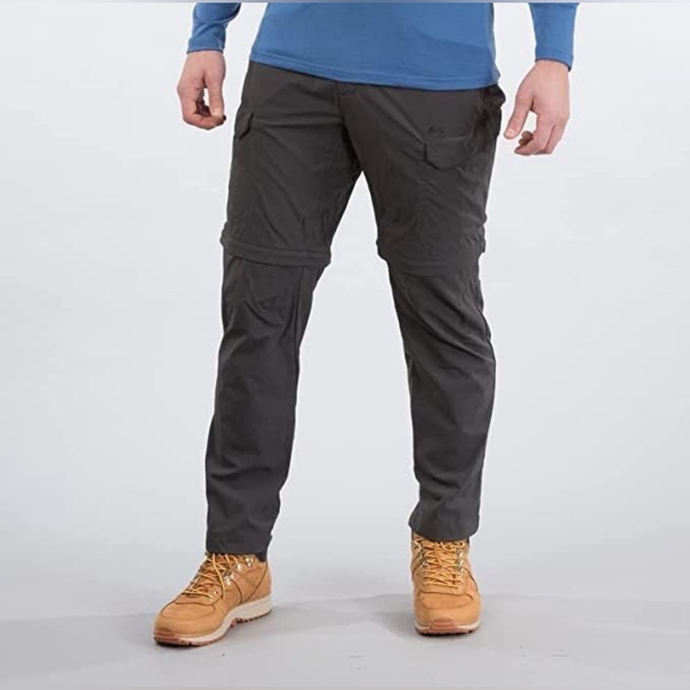 Bergens of Norway Men's Charcoal Grey Cargo Pants Convertible Hiking Sz L